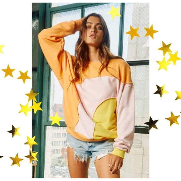 FP Inspired Ombré Pullover with Raw Edge Detail - Picture 3 of 6